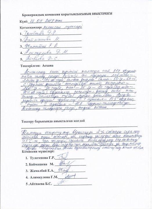 Брокераж комиссиясының АКТ-сі