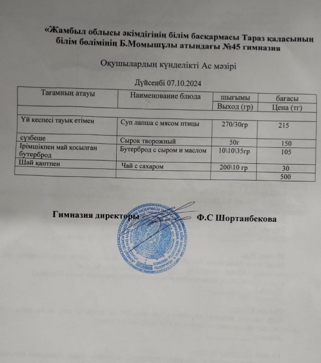 Ас мәзірі
