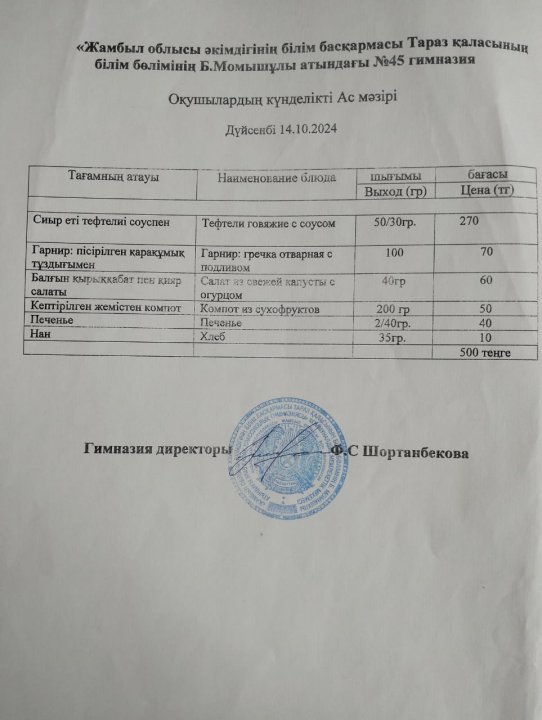 Ас мәзірі