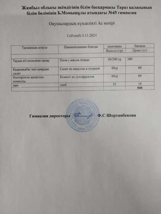 Ас мәзірі