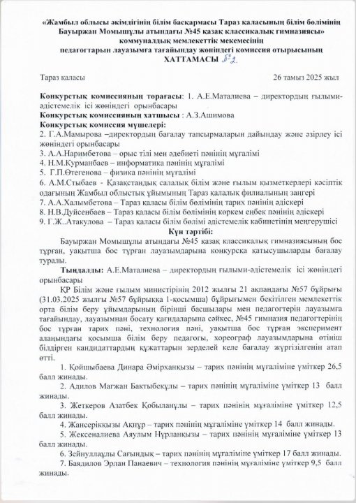 КОНКУРС ҚОРЫТЫНДЫСЫ