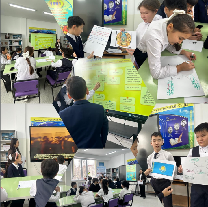 6-сынып оқушылары Тәуелсіз Қазақстанның тарихына квес форматында саяхат жасады